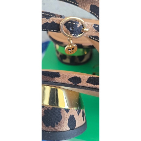 J Renee Baline Leopard Rhinestone Slingback Block Heel Shoes - Picture 4 of 10